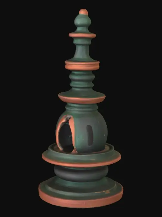 3D model for Ornate Stupa Sculpture