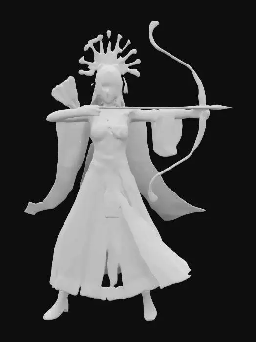 3D model for Citlalmiquiztli, goddess of Sagittarius and Corona Australis.