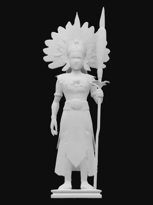 3D model for Cozauhca-Cinteotl, god of the yellow maize.