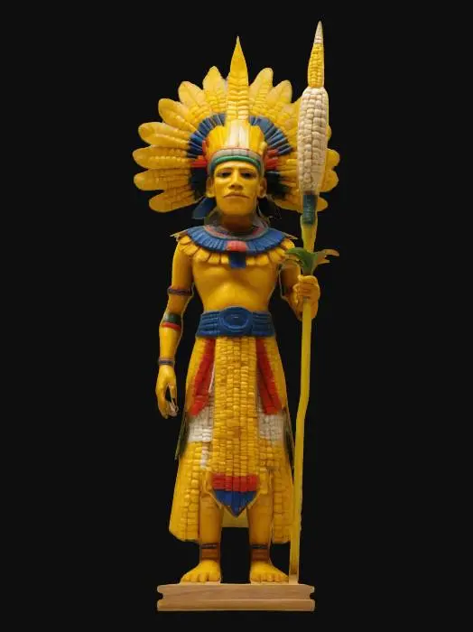 3D model for Cozauhca-Cinteotl, god of the yellow maize.