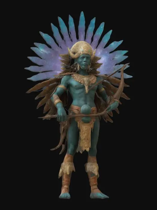 3D model for Mixcōātl, god of hunting and old god of hurricanes and storms. Mixcoatl is associated with the Milky Way.