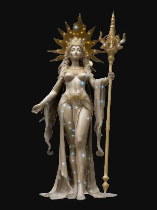 3D model for Citlalicue, goddess of female stars in the Milky Way.