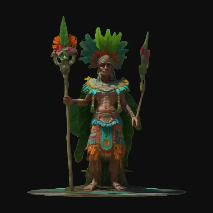 3D model for Xippilli, god of the verdant fields associated with summer.