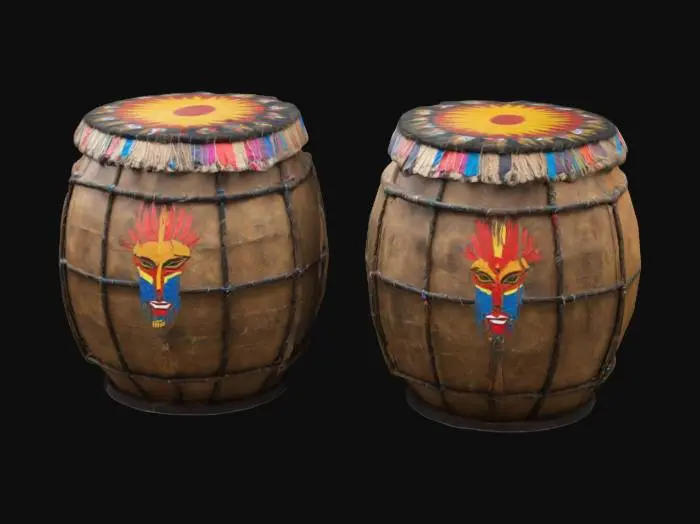 3D model for Giant war drums decorated