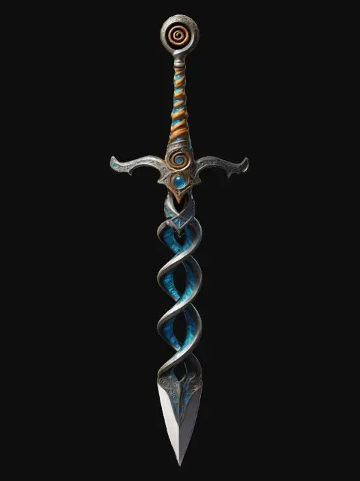 3D model for Spiraling blade in dna shape dagger