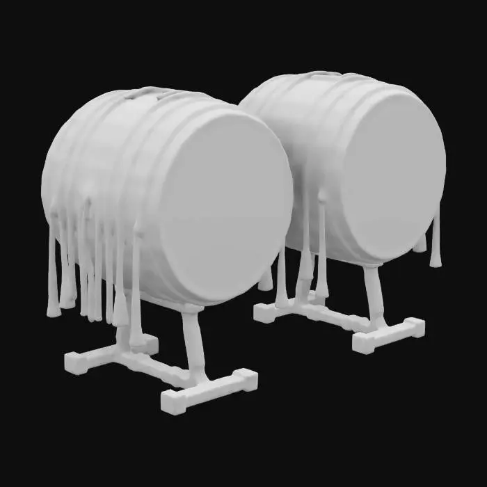 3D model for Giant war drums decorated
