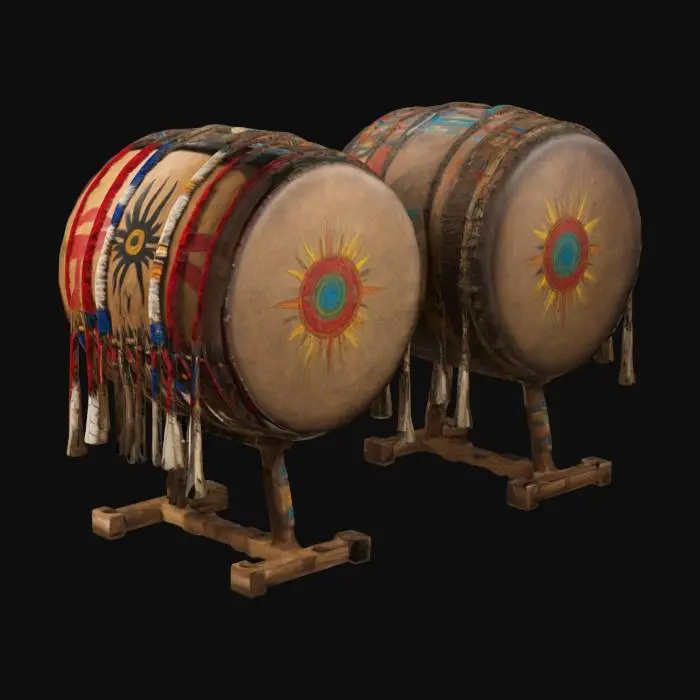 3D model for Giant war drums decorated