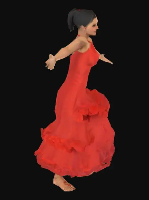 3D model for a girl salsa dancer Ready-to-rig 3D model