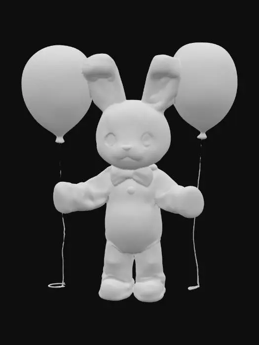 3D model for Creepy Inflatable Bunny with Red Balloons