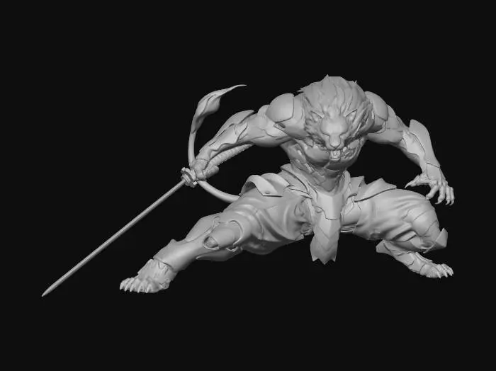 3D model for White Oni Samurai