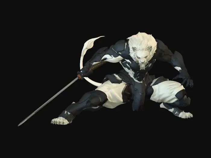 3D model for White Oni Samurai
