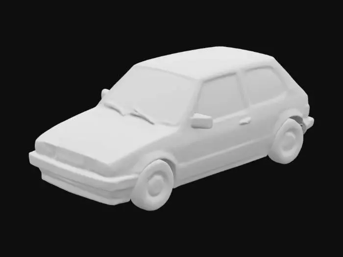 3D model for Volkswagen Golf mk2 blue