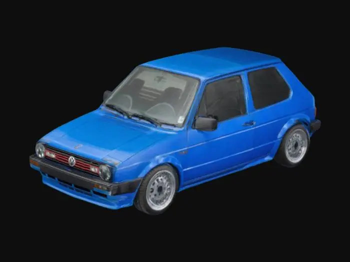 3D model for Volkswagen Golf mk2 blue