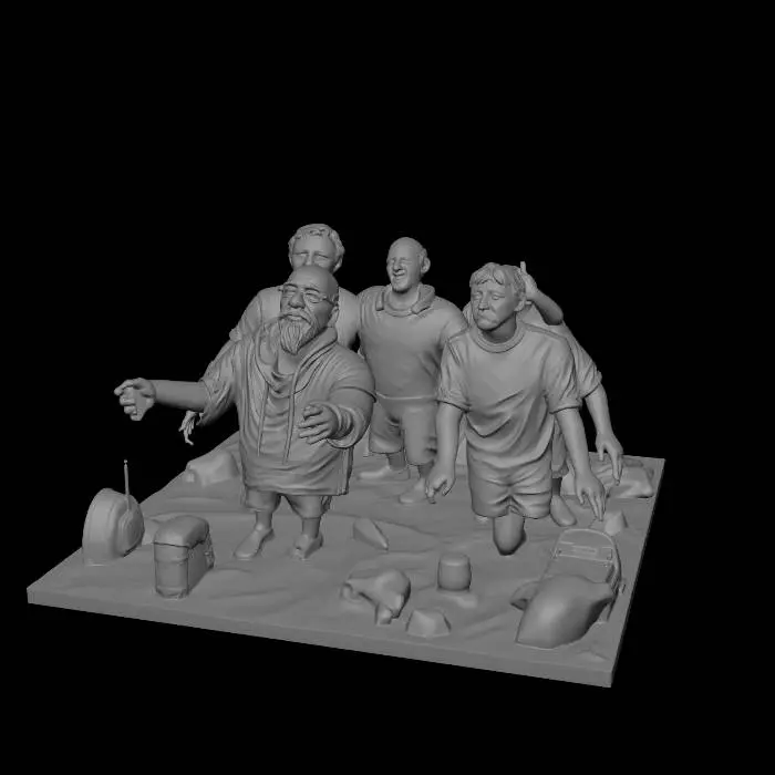 3D model for Group Selfie of Friends