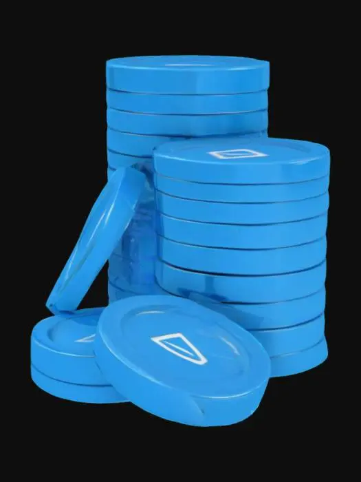 3D model for Blue Stacked Tokens