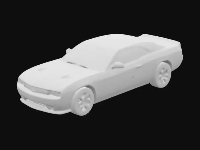 3D model for Orange Challenger in Garage
