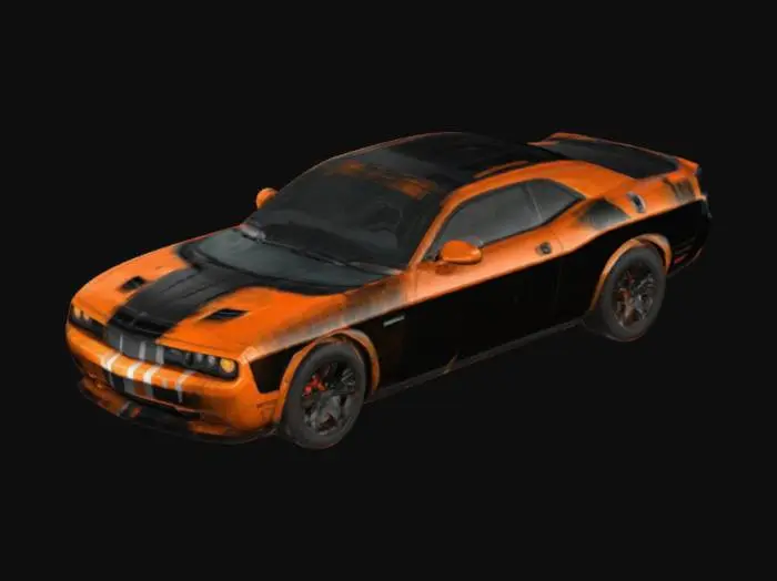 3D model for Orange Challenger in Garage