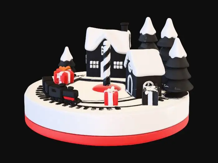 3D model for Winter Wonderland Cake