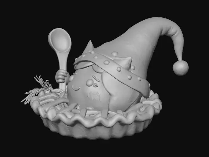 3D model for Christmas Bakery Characters - Apple Pie Elf

Cute apple pie with lattice top and elf hat, rosy cheeks, smiling crust face, holding a wooden spoon, sitting on snowy table, 3D dessert character style, sweet and warm holiday vibe.