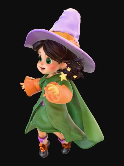 3D model for Add your previous cute-scary witch flying above
the haunted roof, her broom trailing star sparkles.
Dynamic layered depth, 150x150x6 mm, vivid
multi-color lighting.