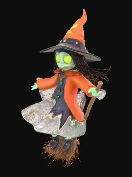 3D model for Add your previous cute-scary witch flying above
the haunted roof, her broom trailing star sparkles.
Dynamic layered depth, 150x150x6 mm, vivid
multi-color lighting.

2

Witch Flying Over Haunted House