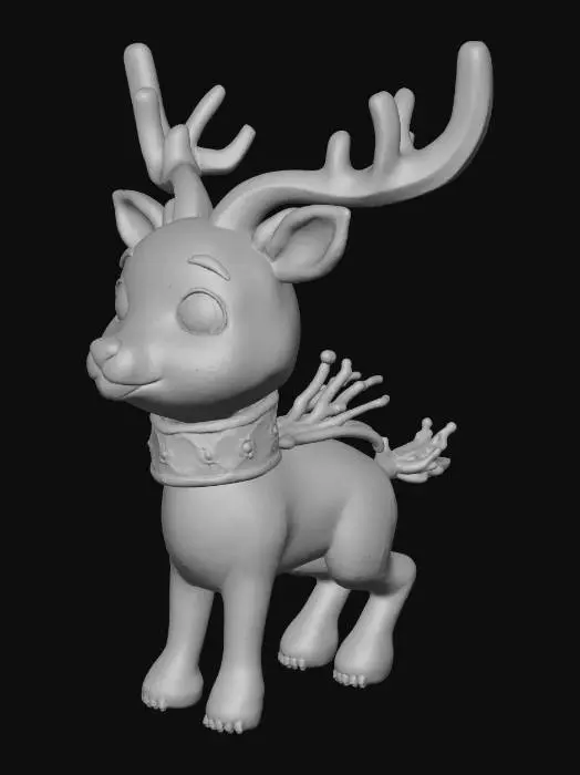 3D model for Classic Christmas Characters - Reindeer

Adorable reindeer with shiny red nose and scarf, smiling joyfully, standing on snowy ground, cartoonish 3D character, small antlers, cute eyes, gentle pastel colors, happy winter vibe.