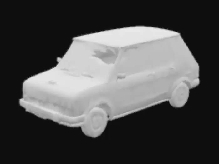 3D model for abandoned 1980s hatchback car