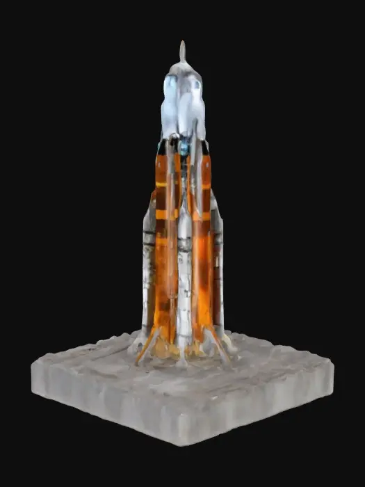 3D model for artemedis rocket from nasa on a start ramp