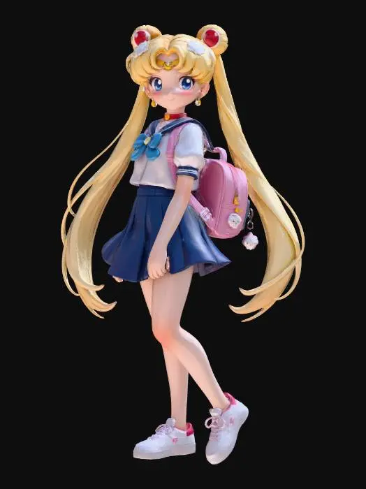 3D model for Sailor Moon in School Outfit