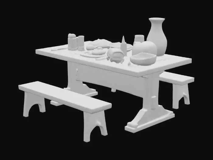 3D model for Medieval Feast Table