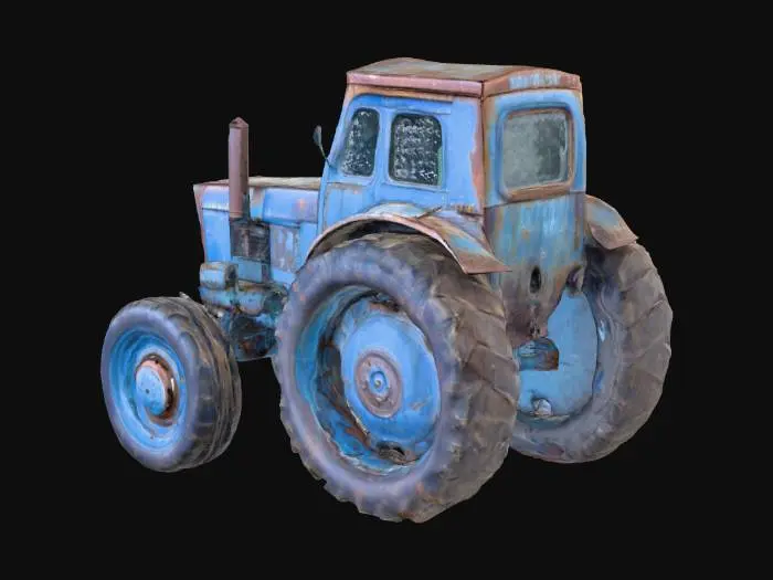 3D model for Vintage Blue Tractor