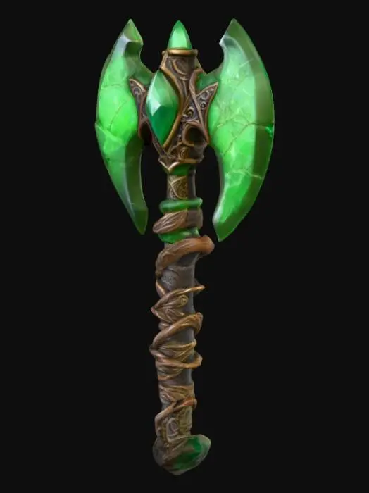 3D model for Emerald Battleaxe