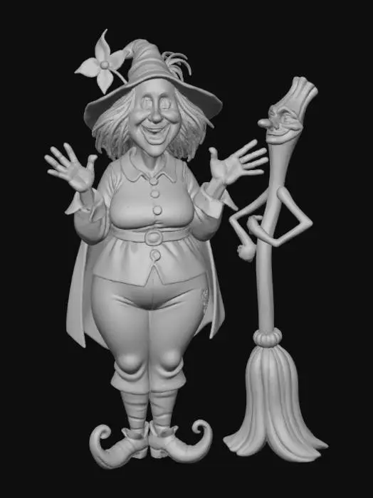 3D model for Witch and Broomstick Buddy #Halloween2025#