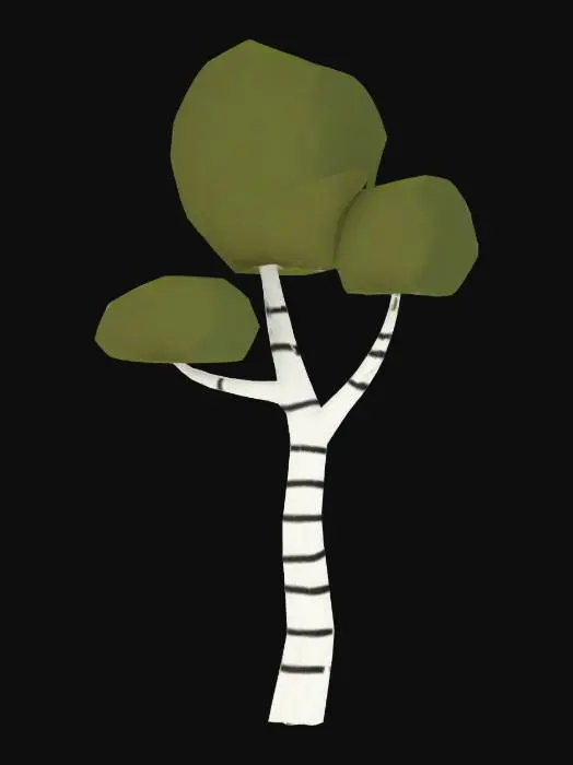 3D model for Cartoon Birch Tree