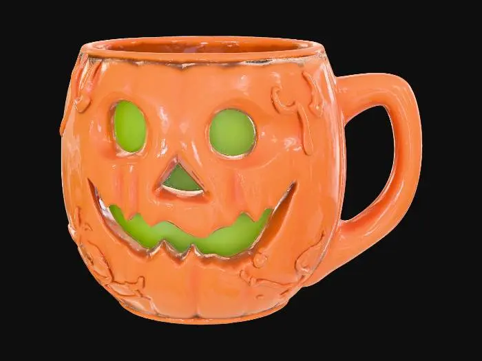 3D model for A coffee mug made in the shape of a jack-o-lantern, #Halloween2025#
