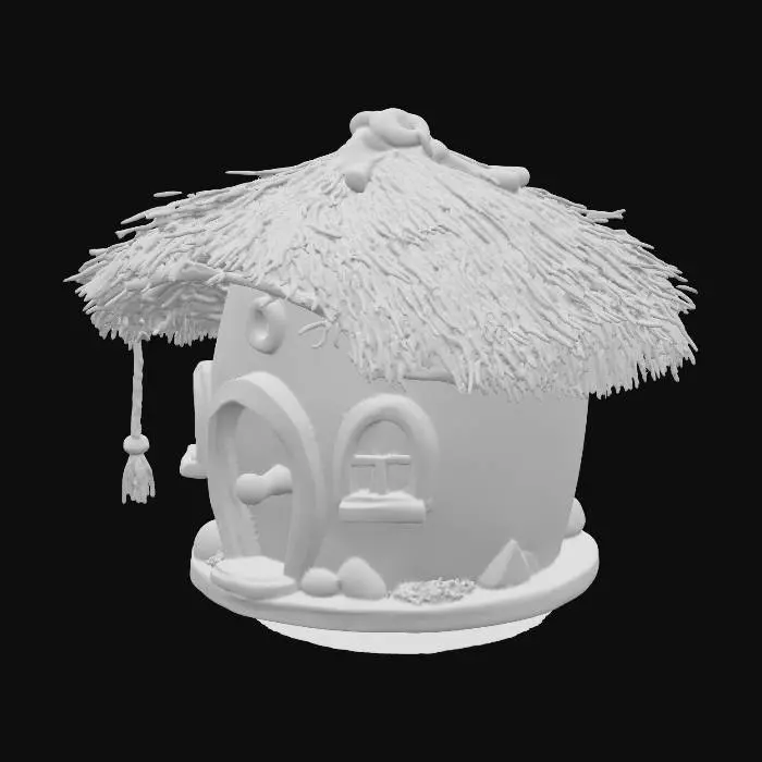 3D model for a hobbit house as a birdhouse.