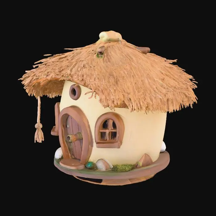 3D model for a hobbit house as a birdhouse.