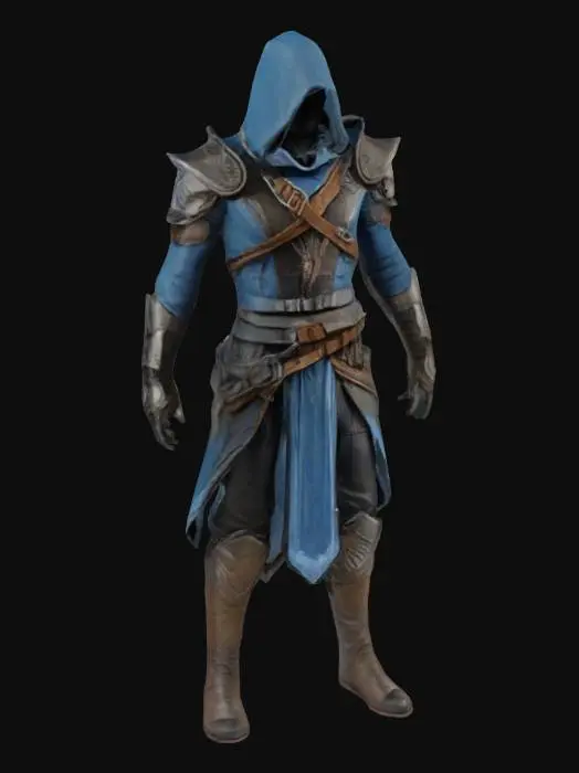 3D model for  Cloaked blue battlemage