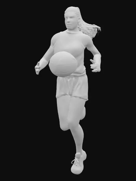 3D model for photorealistic basketball player, female, jump, defending, without ball, woman, diffuse light, no ball
