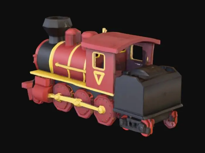 3D model for Red Locomotive 7