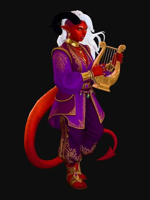 3D model for Female Tiefling Bard