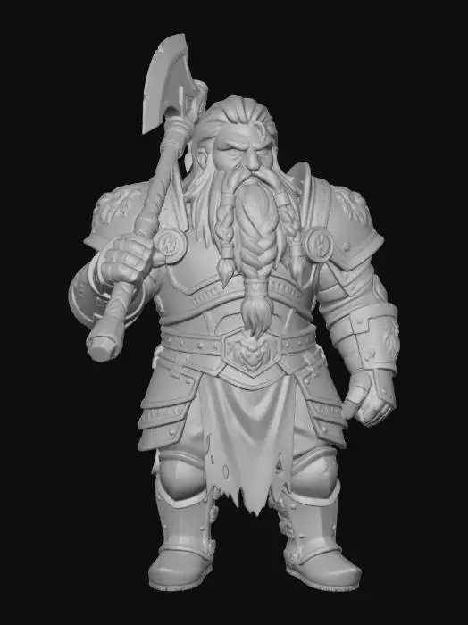 3D model for Dwarven Warrior
