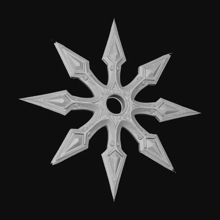 3D model for shuriken with glowing gems