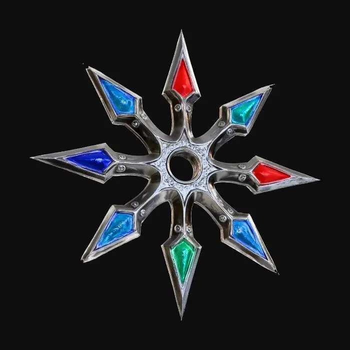 3D model for shuriken with glowing gems