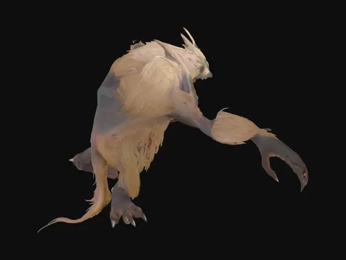 3D model for generate a monster with long hair big height, fat body with 2 heads