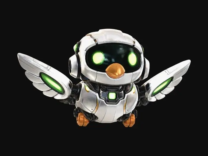 3D model for Neon Penguin Droid