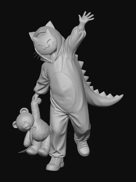 3D model for Playful Dino Kid