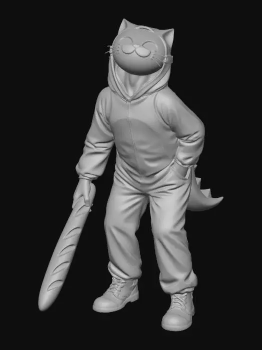 3D model for Catmask Dino with Baguette
