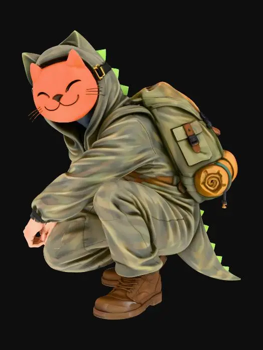 3D model for Cat Adventurer in Disguise