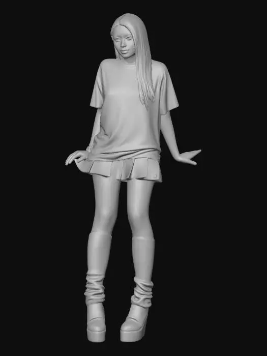 3D model for Retro Anime Style Fashion
